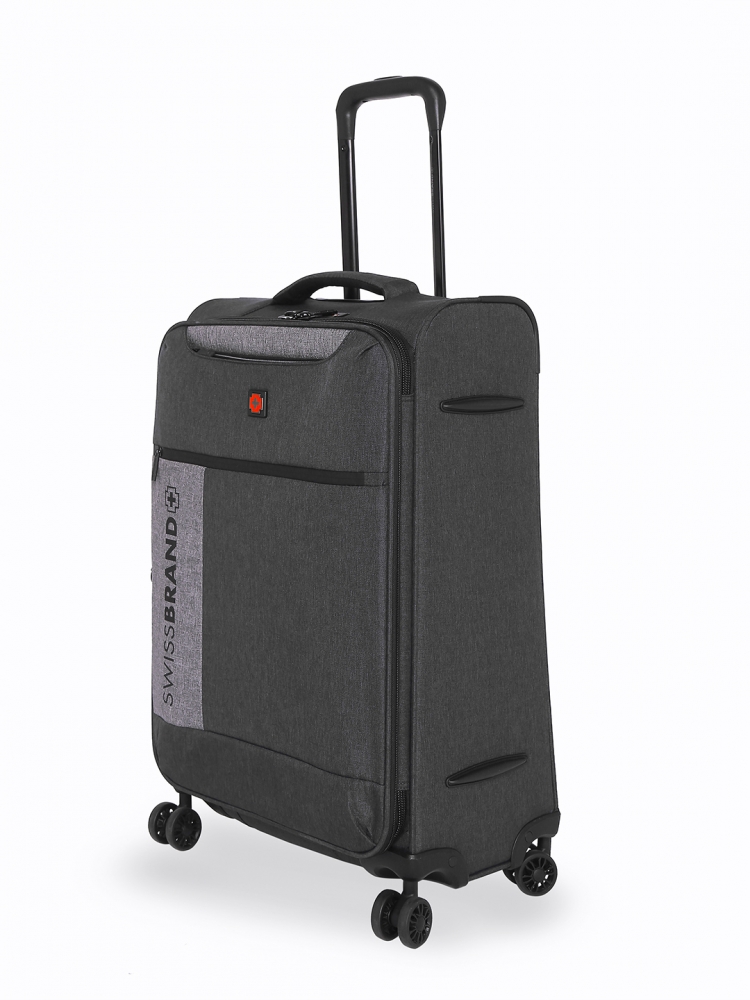 SWISSBRAND Utah Soft Cabin Dark Grey Luggage Trolley